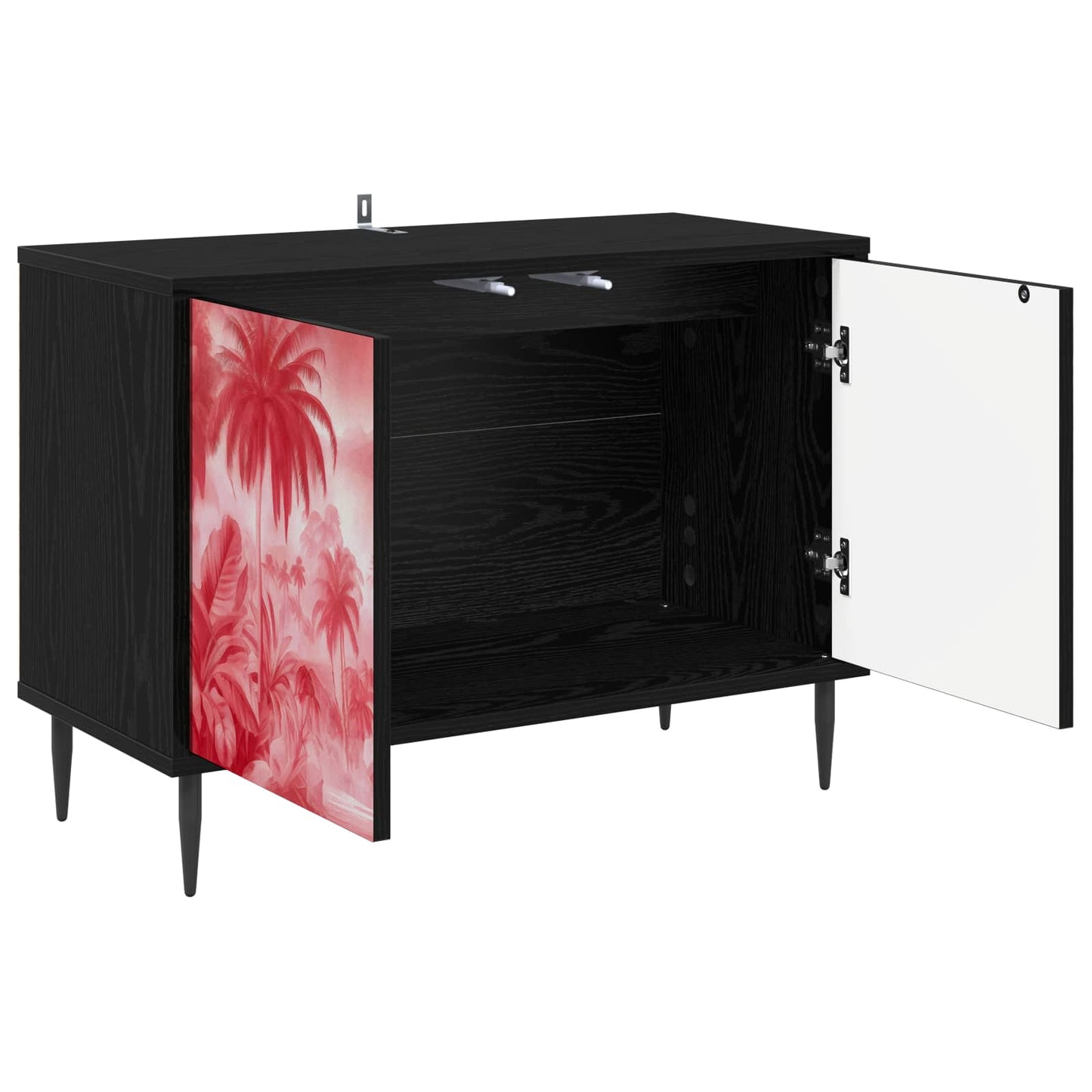 vidaXL TV Cabinet AACHEN 69 x 33 x 50.5 cm Black Oak Engineered Wood