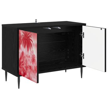 vidaXL TV Cabinet AACHEN 69 x 33 x 50.5 cm Black Oak Engineered Wood