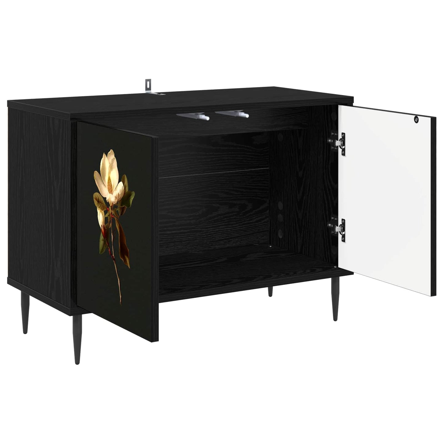 vidaXL TV Cabinet BREMEN 69 x 33 x 50.5 cm Black Oak Engineered Wood