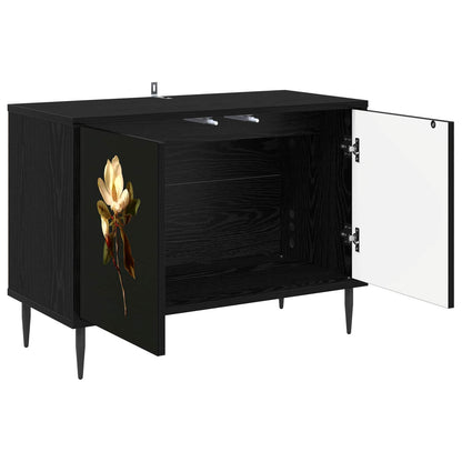 vidaXL TV Cabinet BREMEN 69 x 33 x 50.5 cm Black Oak Engineered Wood