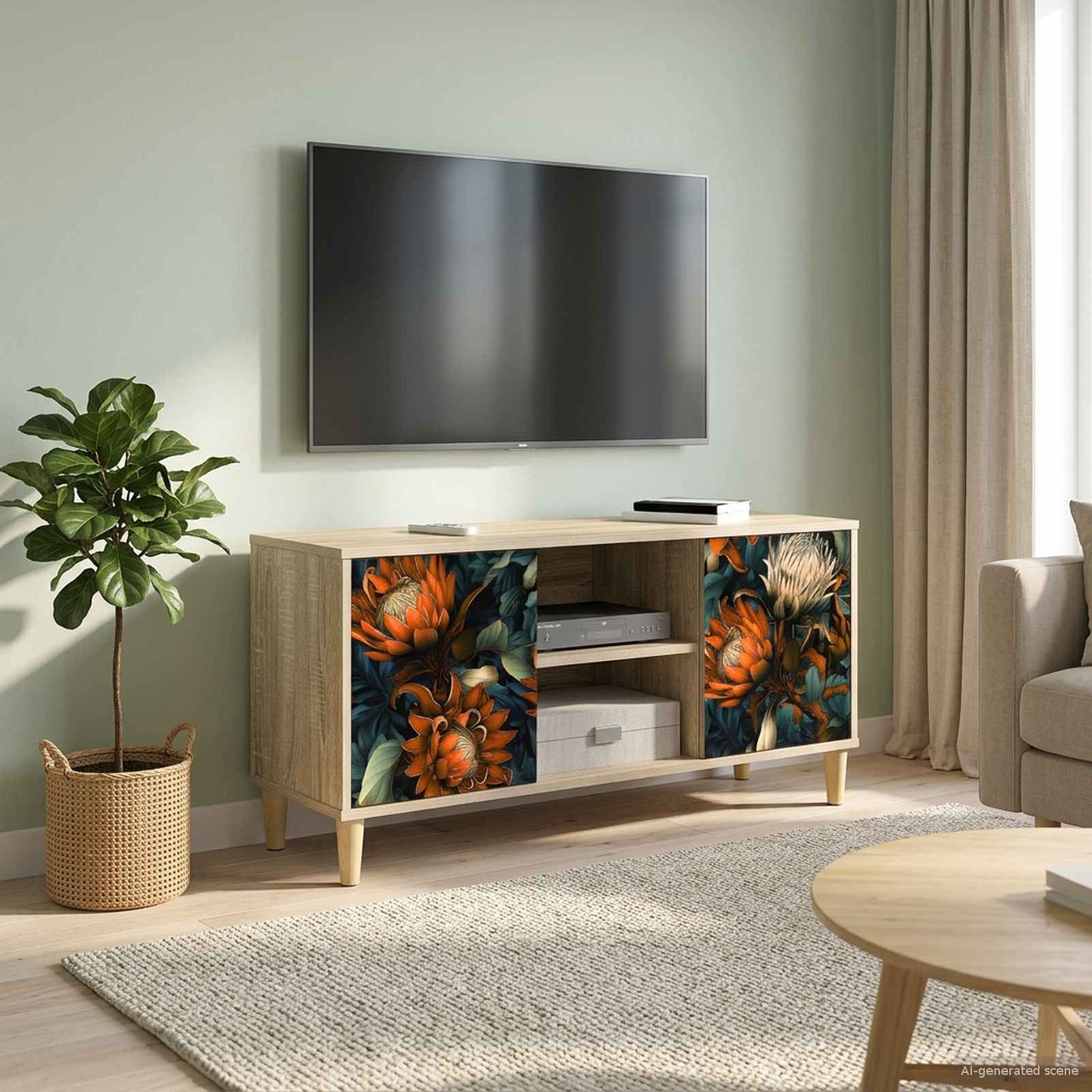 vidaXL TV Cabinet LOCHEM 102 x 33 x 50 cm Sonoma Engineered Wood