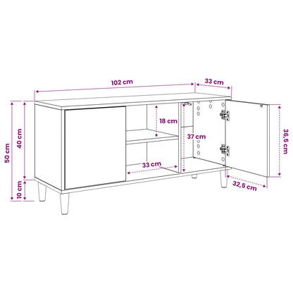 vidaXL TV Cabinet ELBURG 102 x 33 x 50 cm Sonoma Engineered Wood