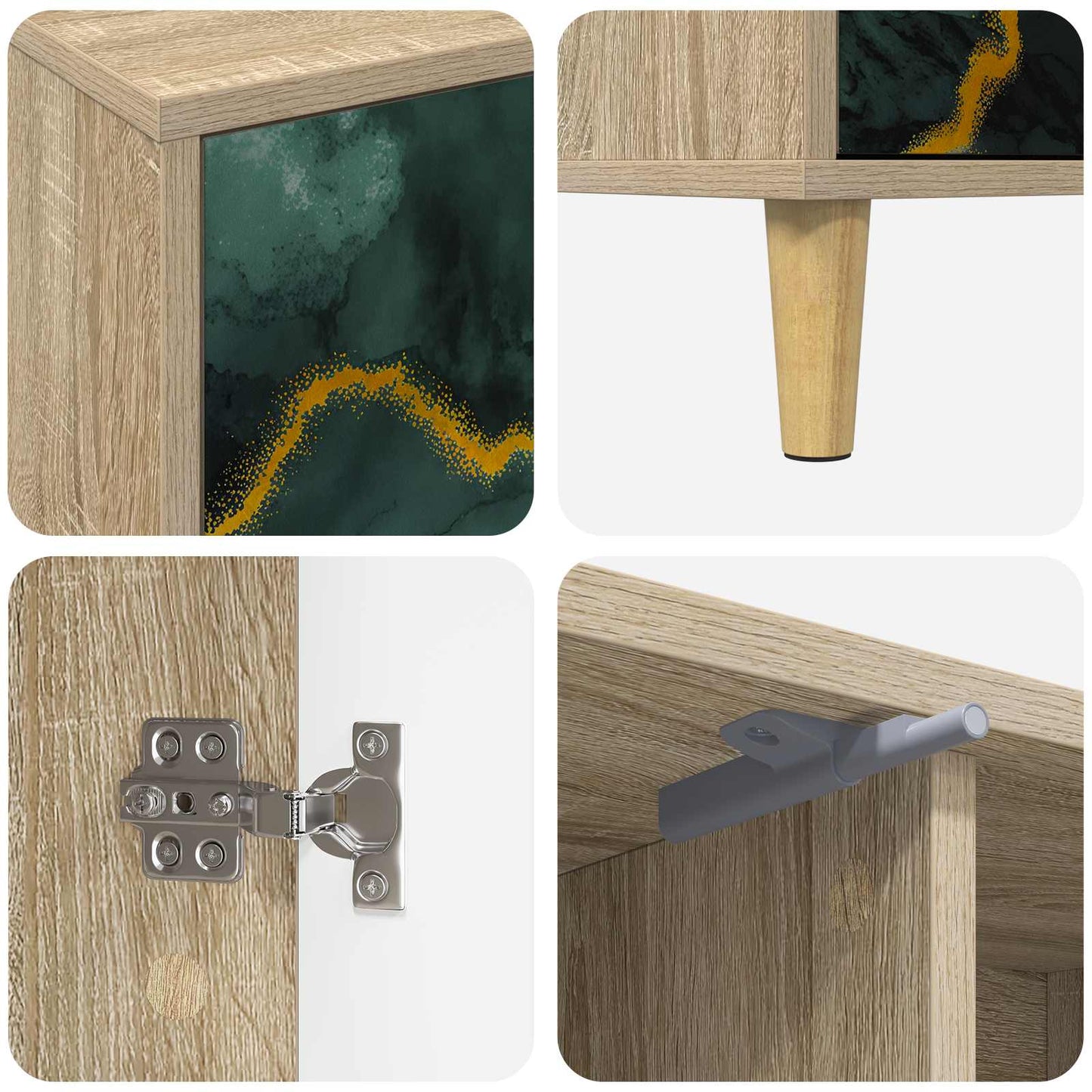 vidaXL TV Cabinet WIJHE 102 x 33 x 50 cm Sonoma Engineered Wood