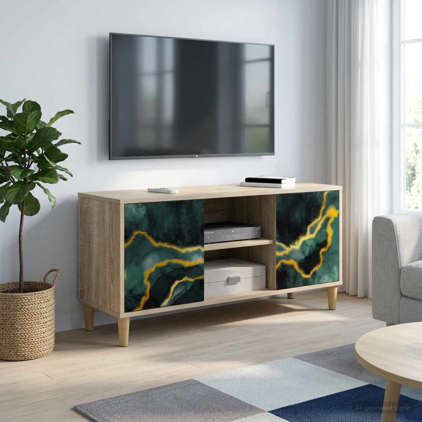 vidaXL TV Cabinet WIJHE 102 x 33 x 50 cm Sonoma Engineered Wood
