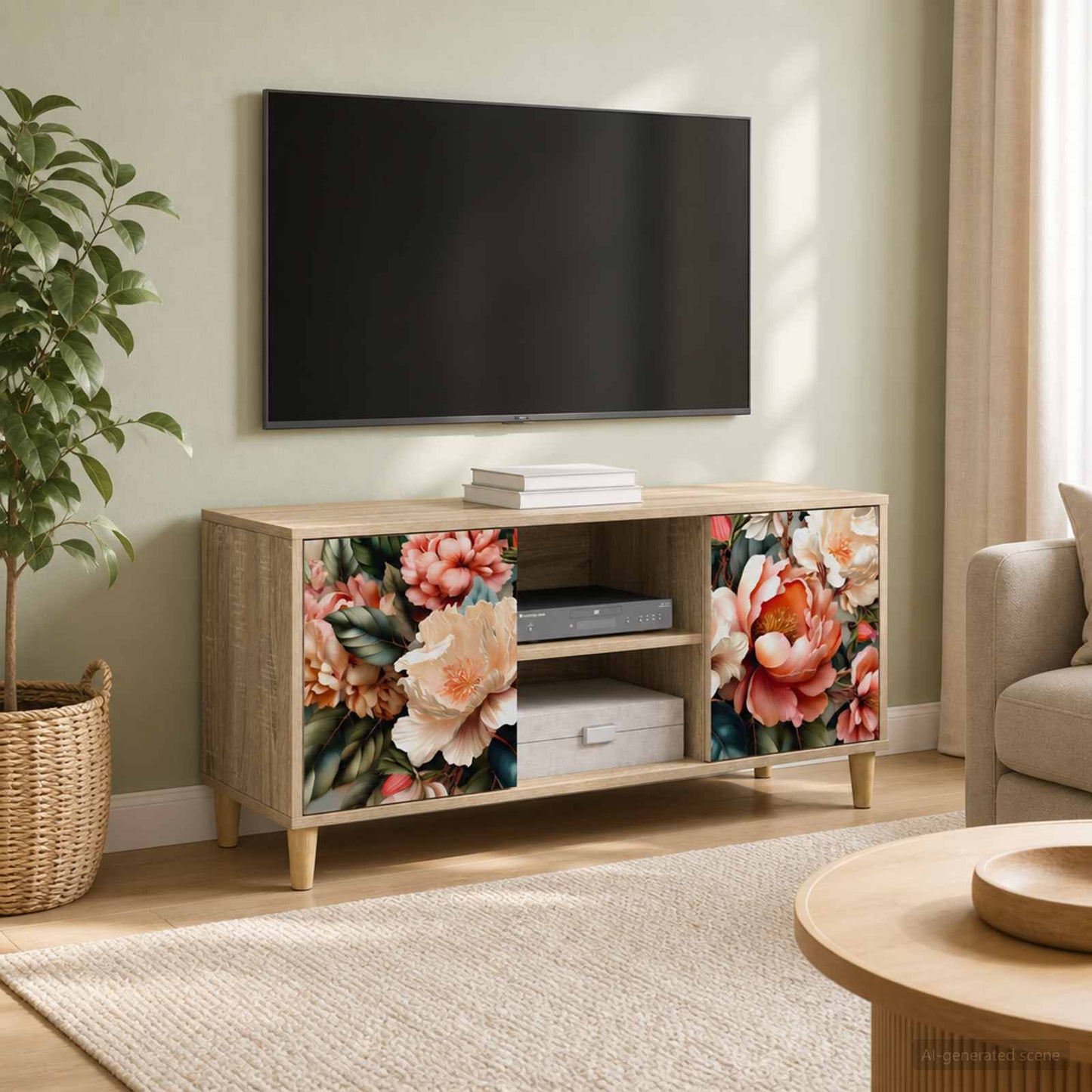 vidaXL TV Cabinet BORNE 102 x 33 x 50 cm Sonoma Engineered Wood