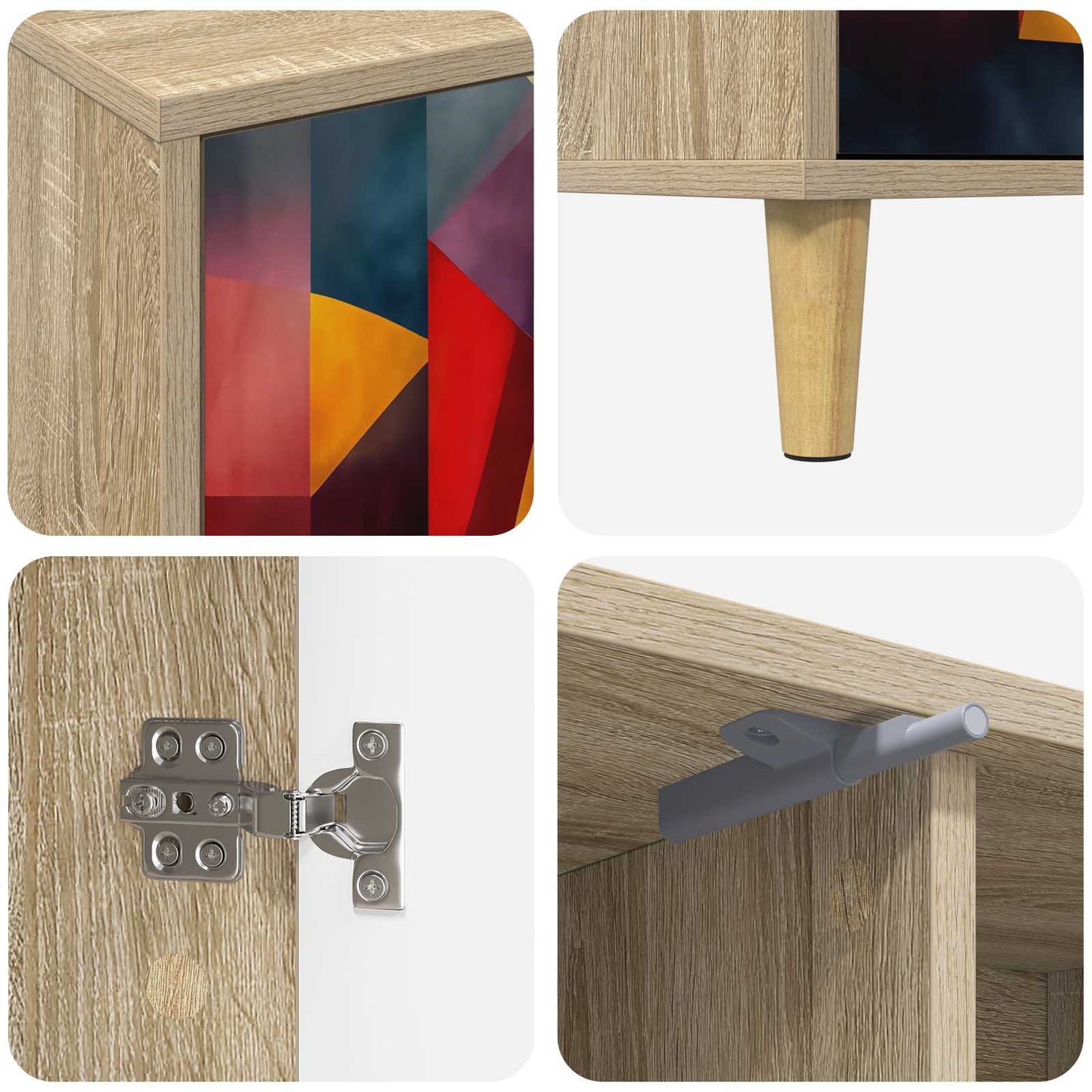 vidaXL TV Cabinet HEESCH 102 x 33 x 50 cm Sonoma Engineered Wood