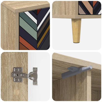 vidaXL TV Cabinet OMMEN 102 x 33 x 50 cm Sonoma Engineered Wood