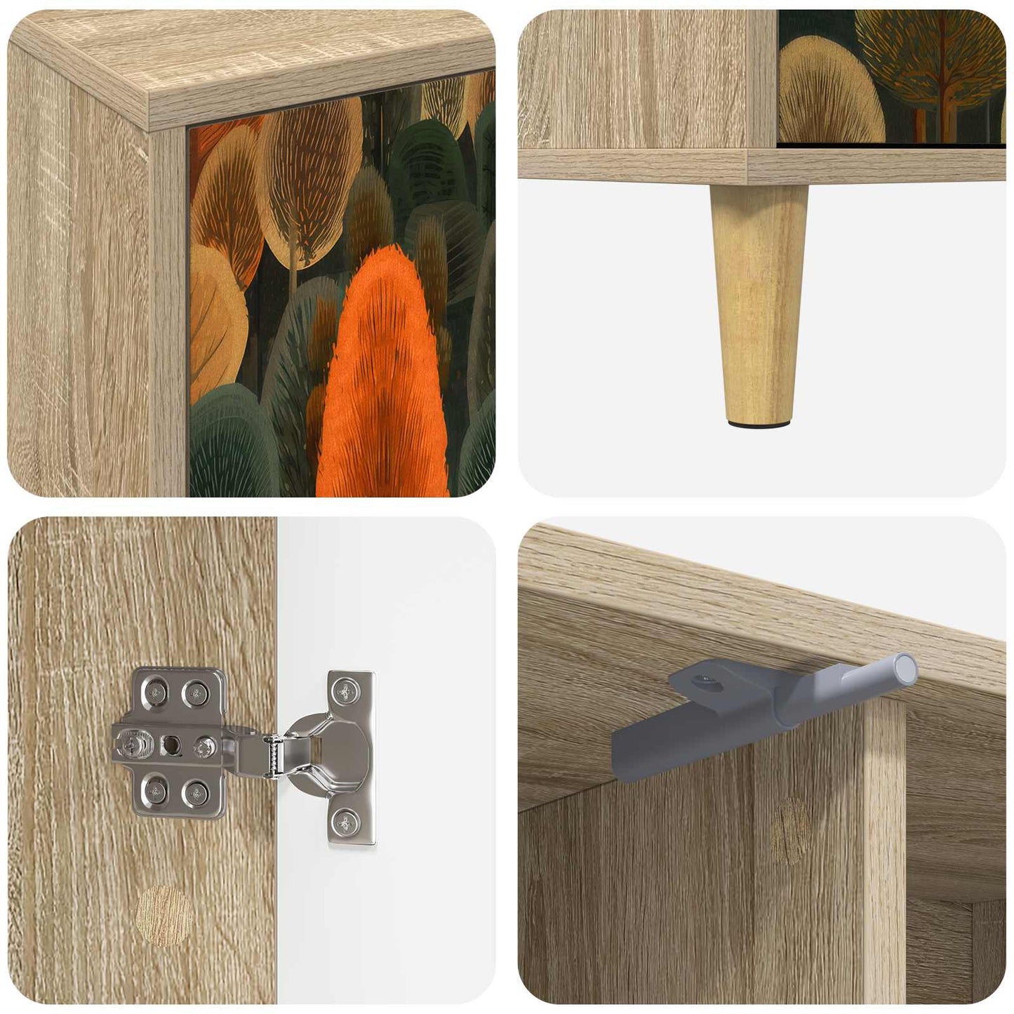 vidaXL TV Cabinet ZAANDAM 102 x 33 x 50 cm Sonoma Engineered Wood
