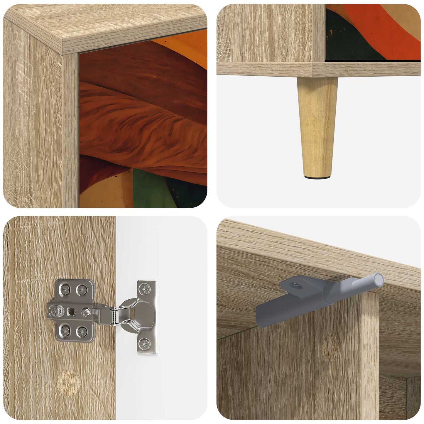 vidaXL TV Cabinet BONN 102 x 33 x 50 cm Sonoma Engineered Wood