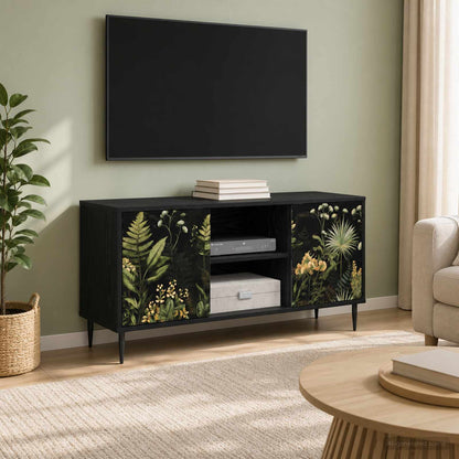 vidaXL TV Cabinet RHENEN 102 x 33 x 51 cm Black Oak Engineered Wood