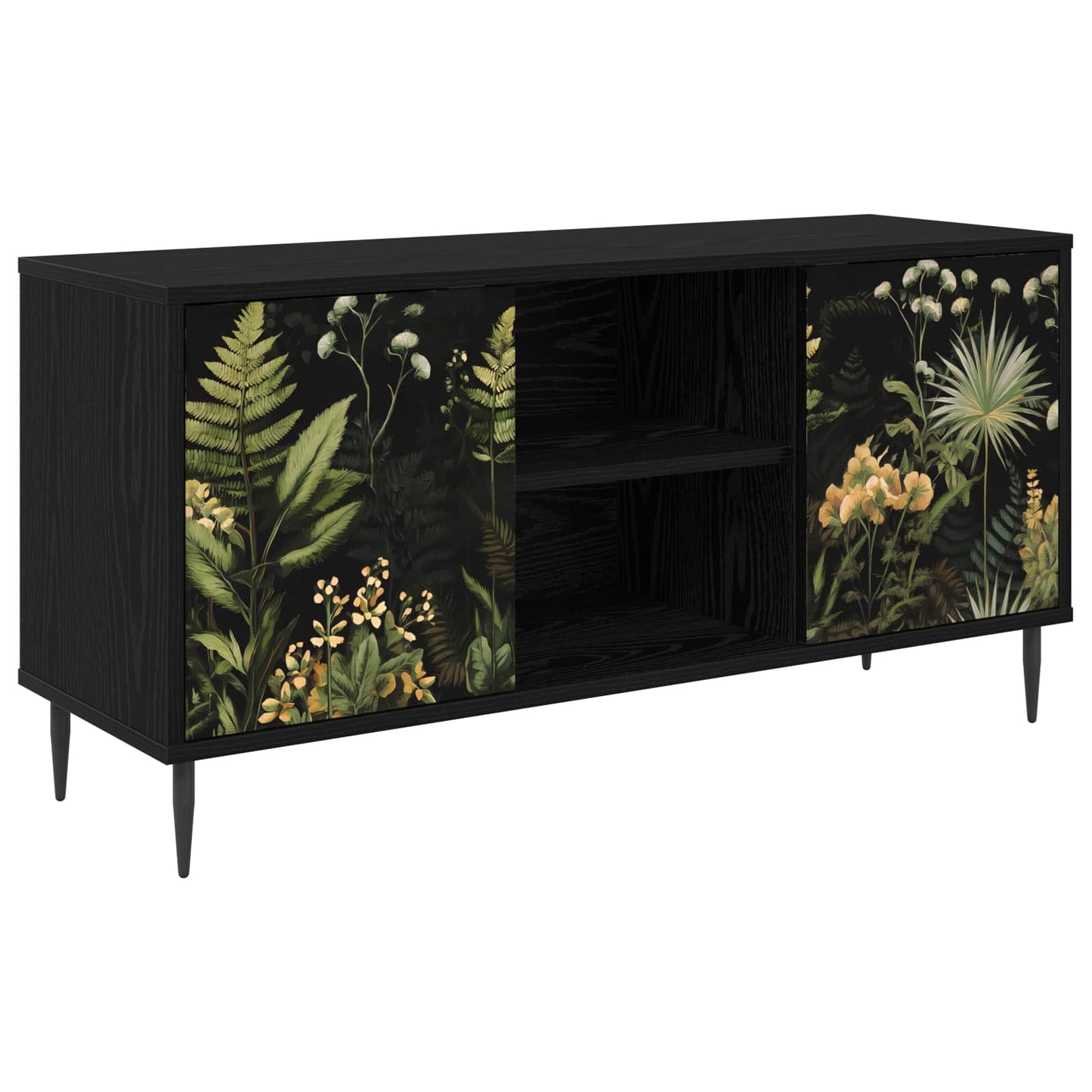 vidaXL TV Cabinet RHENEN 102 x 33 x 51 cm Black Oak Engineered Wood