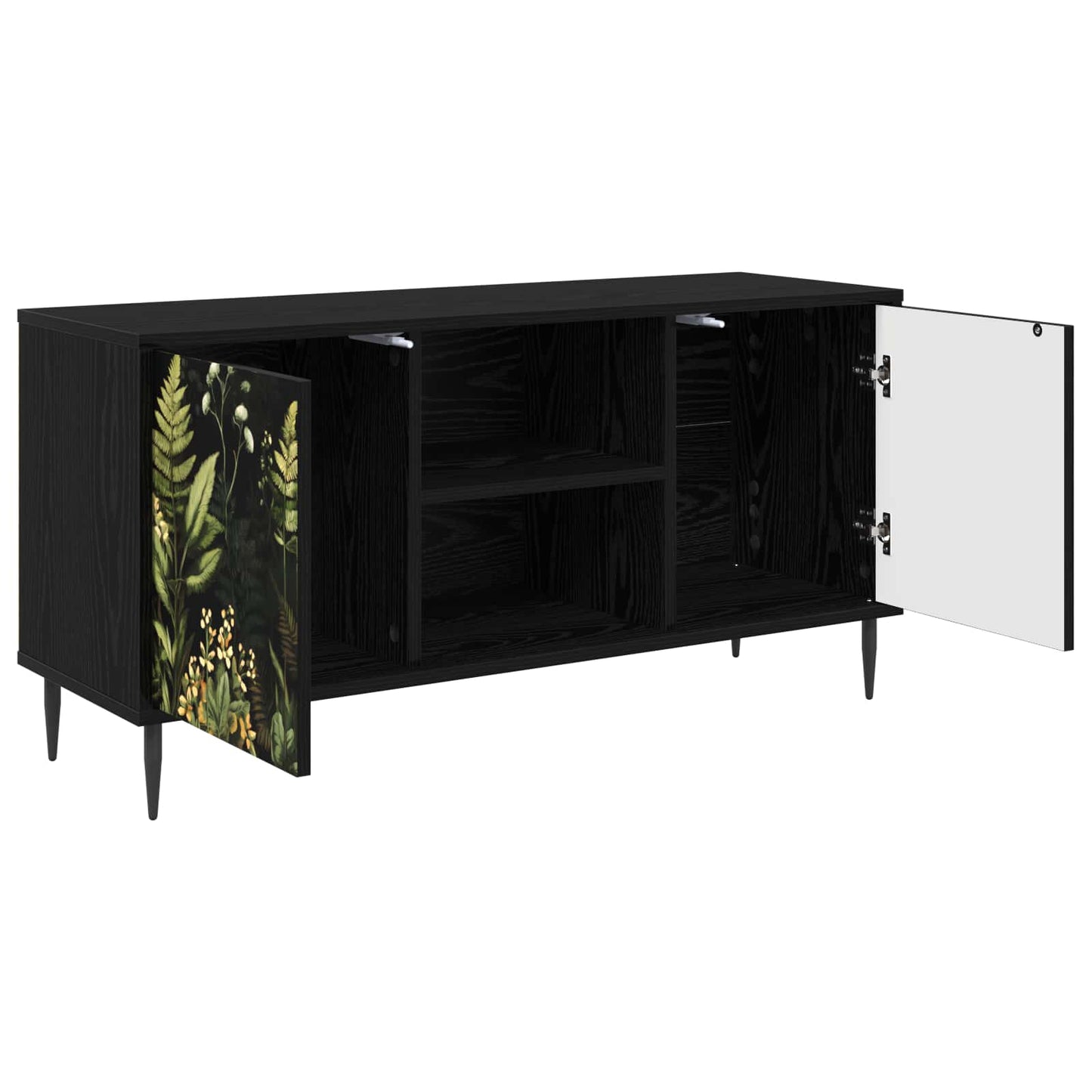 vidaXL TV Cabinet RHENEN 102 x 33 x 51 cm Black Oak Engineered Wood