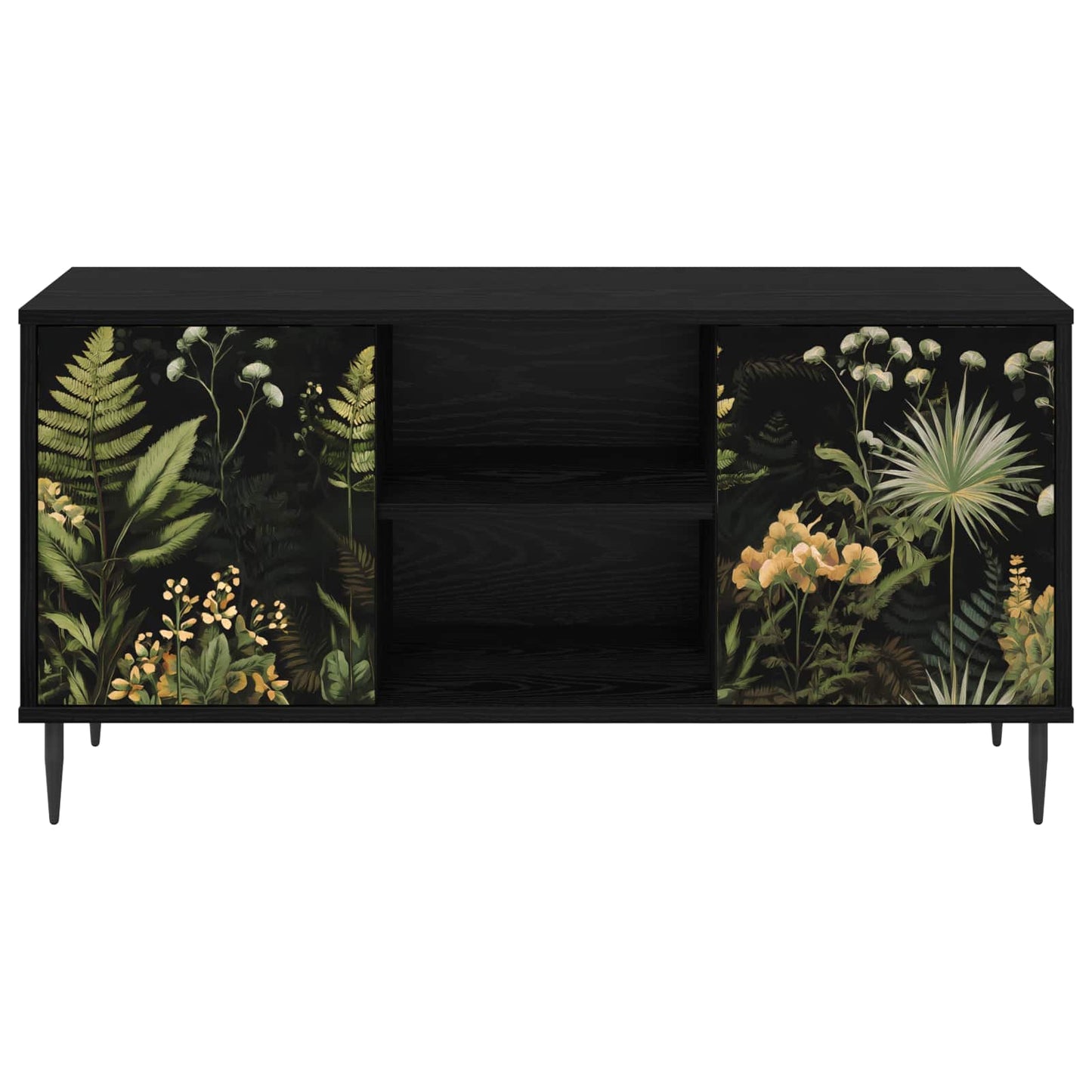 vidaXL TV Cabinet RHENEN 102 x 33 x 51 cm Black Oak Engineered Wood