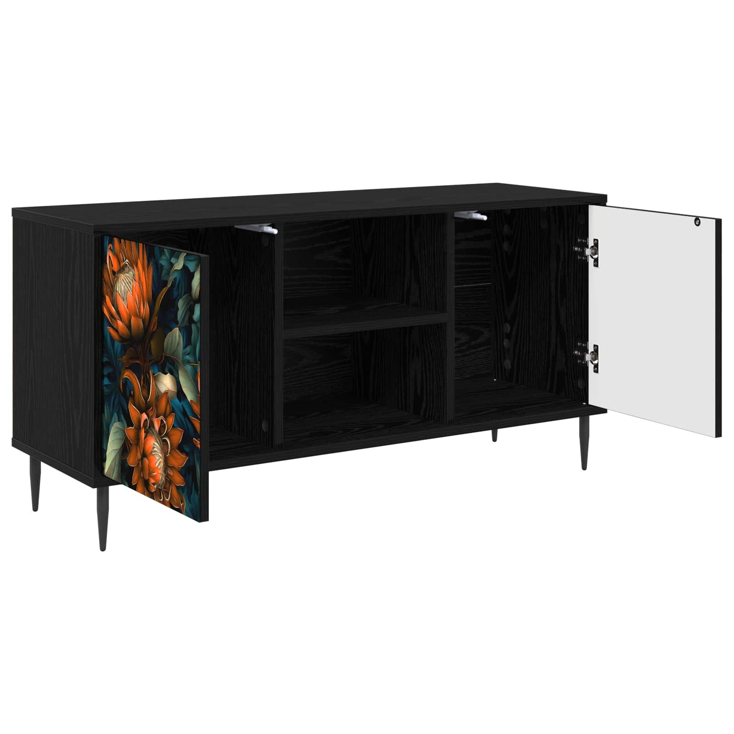 vidaXL TV Cabinet LOCHEM 102 x 33 x 51 cm Black Oak Engineered Wood