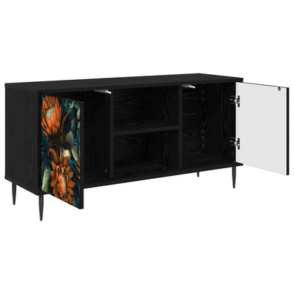 vidaXL TV Cabinet LOCHEM 102 x 33 x 51 cm Black Oak Engineered Wood
