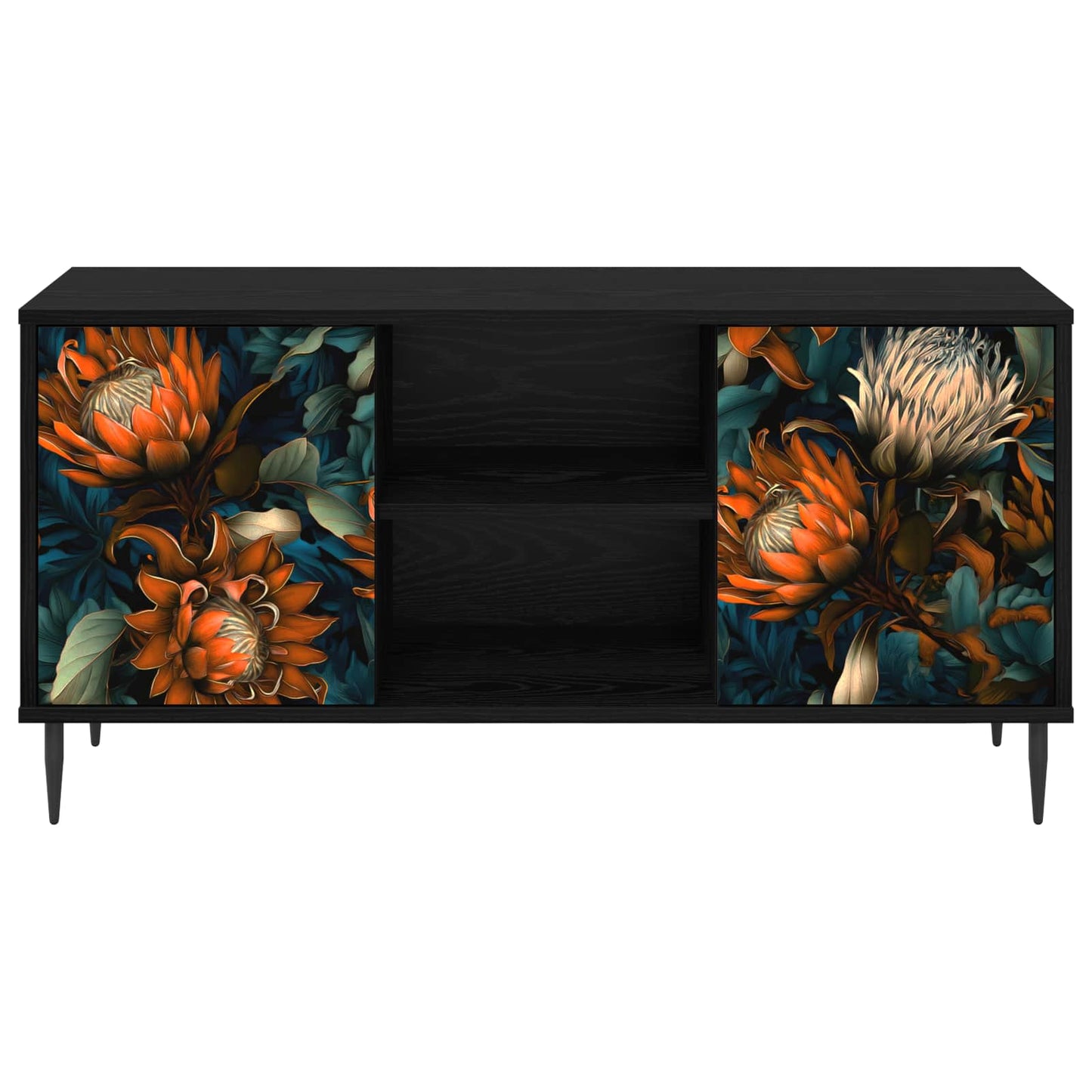 vidaXL TV Cabinet LOCHEM 102 x 33 x 51 cm Black Oak Engineered Wood