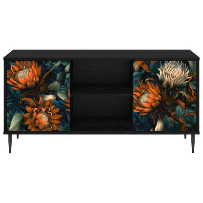 vidaXL TV Cabinet LOCHEM 102 x 33 x 51 cm Black Oak Engineered Wood