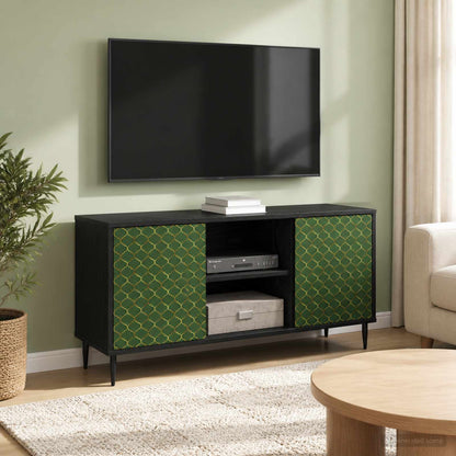 vidaXL TV Cabinet GELEEN 102 x 33 x 51 cm Black Oak Engineered Wood