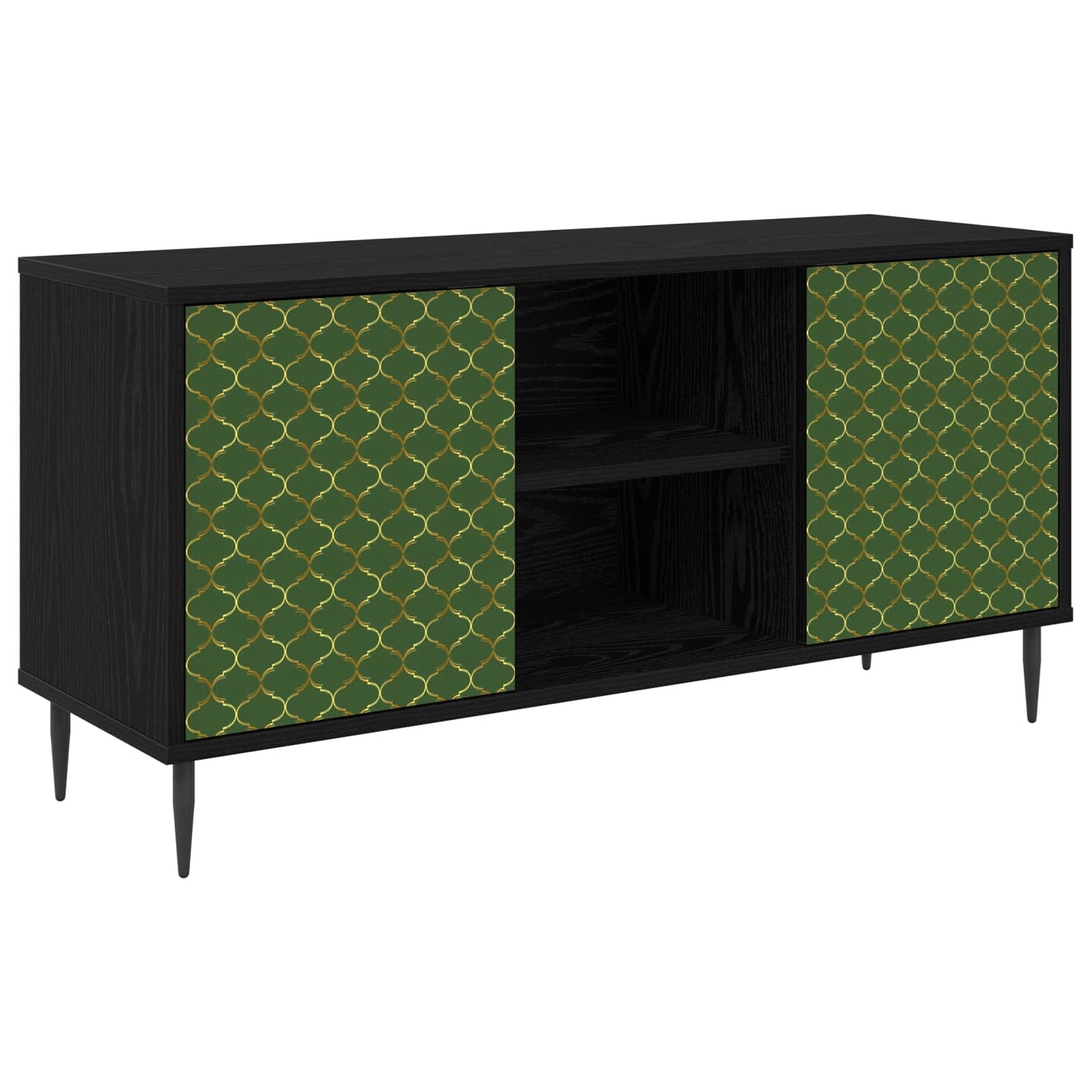 vidaXL TV Cabinet GELEEN 102 x 33 x 51 cm Black Oak Engineered Wood
