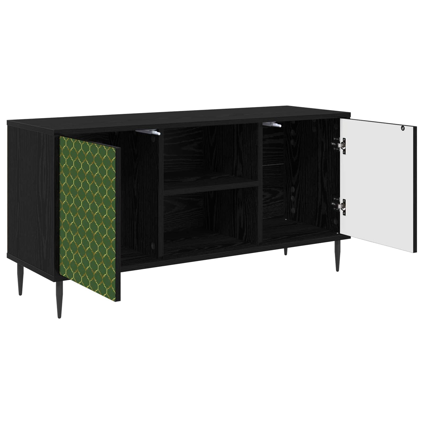 vidaXL TV Cabinet GELEEN 102 x 33 x 51 cm Black Oak Engineered Wood