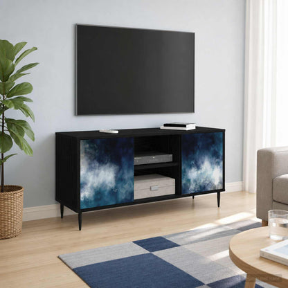 vidaXL TV Cabinet RAALTE 102 x 33 x 51 cm Black Oak Engineered Wood
