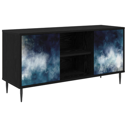 vidaXL TV Cabinet RAALTE 102 x 33 x 51 cm Black Oak Engineered Wood