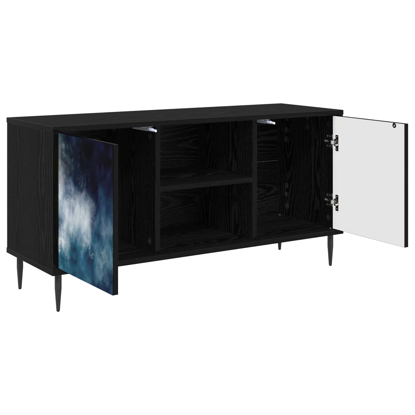 vidaXL TV Cabinet RAALTE 102 x 33 x 51 cm Black Oak Engineered Wood