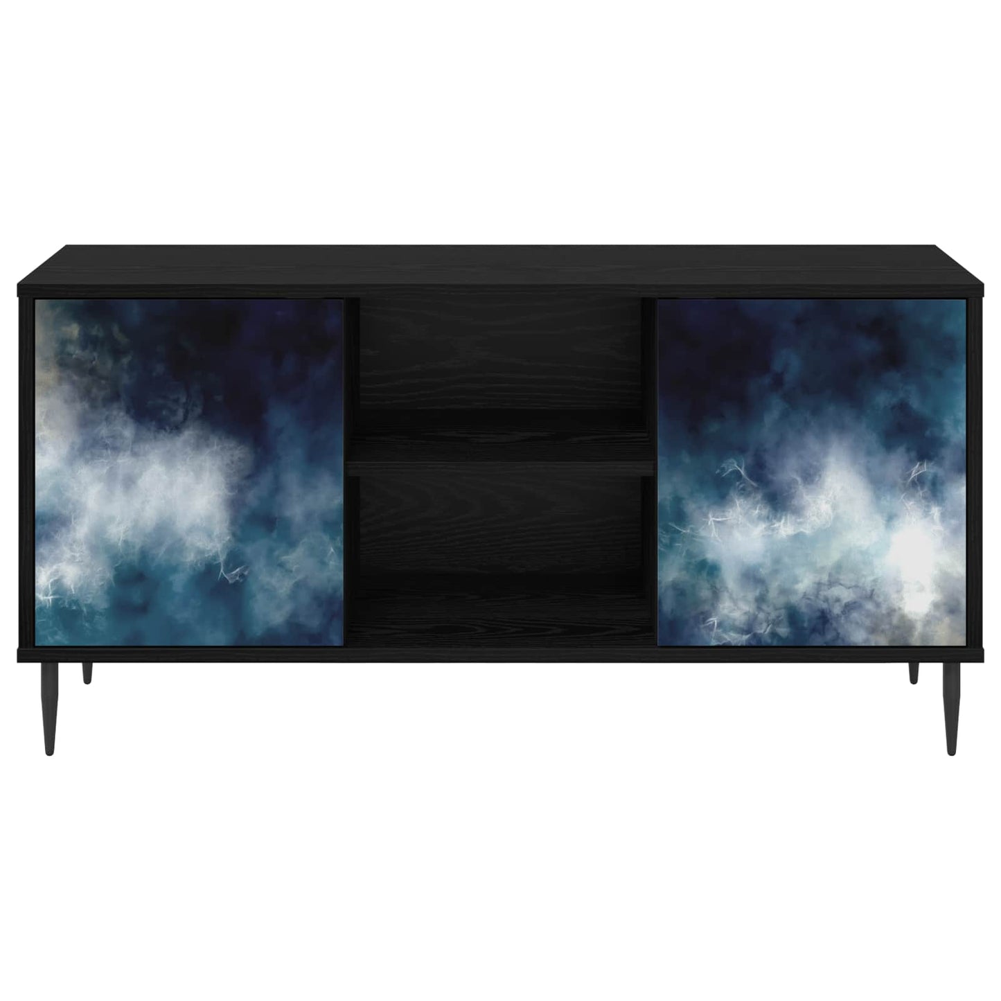 vidaXL TV Cabinet RAALTE 102 x 33 x 51 cm Black Oak Engineered Wood