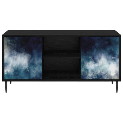 vidaXL TV Cabinet RAALTE 102 x 33 x 51 cm Black Oak Engineered Wood