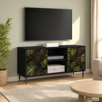 vidaXL TV Cabinet ELBURG 102 x 33 x 51 cm Black Oak Engineered Wood