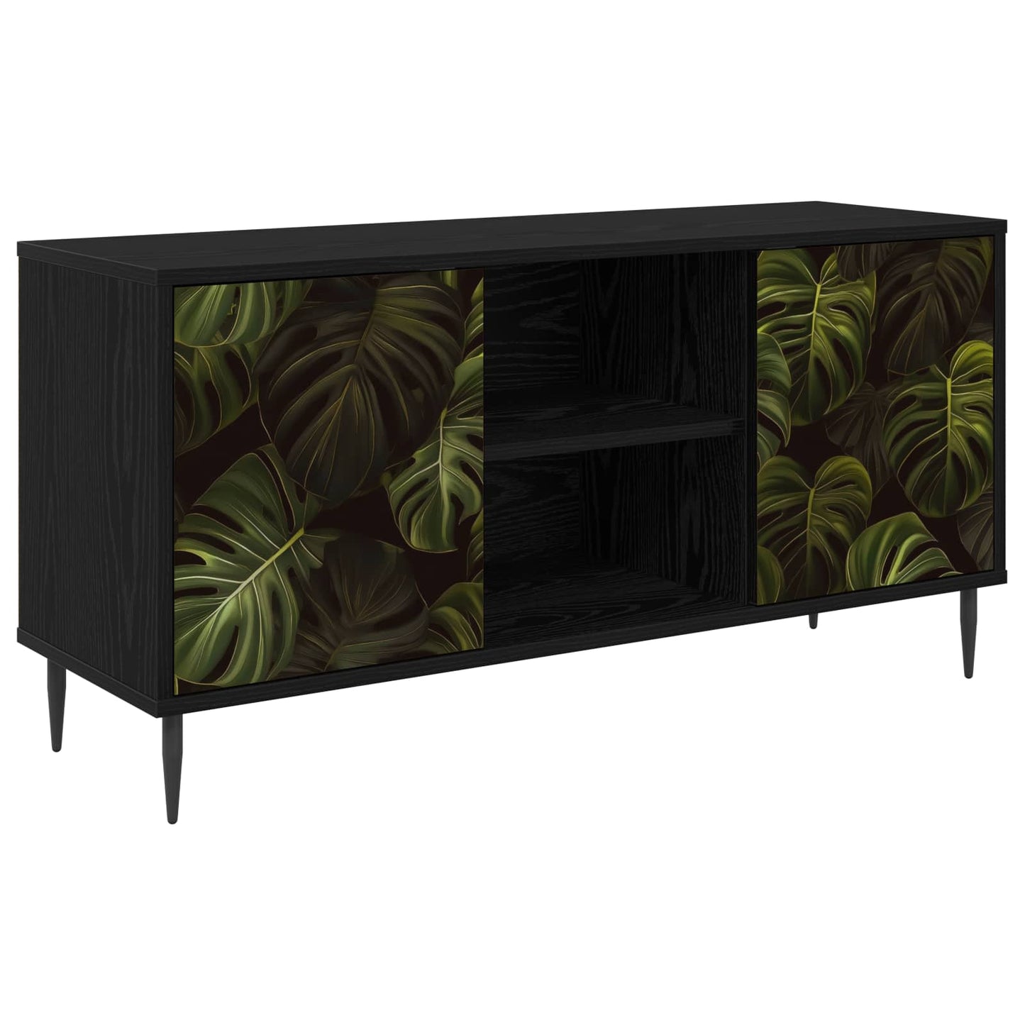 vidaXL TV Cabinet ELBURG 102 x 33 x 51 cm Black Oak Engineered Wood