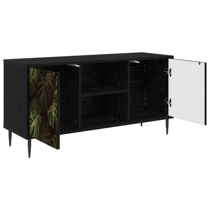 vidaXL TV Cabinet ELBURG 102 x 33 x 51 cm Black Oak Engineered Wood