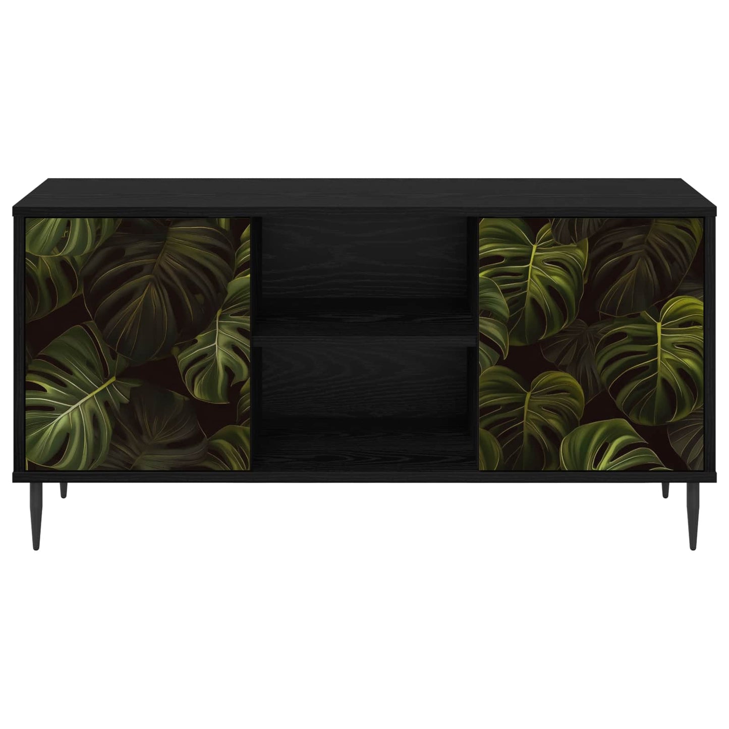 vidaXL TV Cabinet ELBURG 102 x 33 x 51 cm Black Oak Engineered Wood