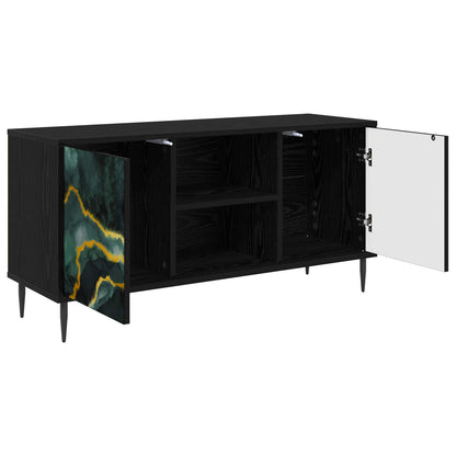 vidaXL TV Cabinet WIJHE 102 x 33 x 51 cm Black Oak Engineered Wood