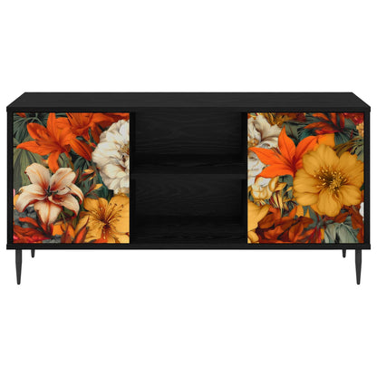 vidaXL TV Cabinet GENNEP 102 x 33 x 51 cm Black Oak Engineered Wood