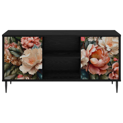 vidaXL TV Cabinet BORNE 102 x 33 x 51 cm Black Oak Engineered Wood