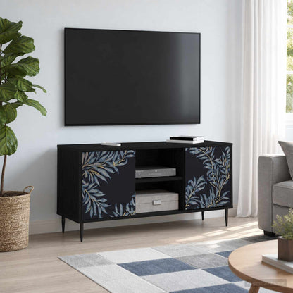 vidaXL TV Cabinet DOKKUM 102 x 33 x 51 cm Black Oak Engineered Wood