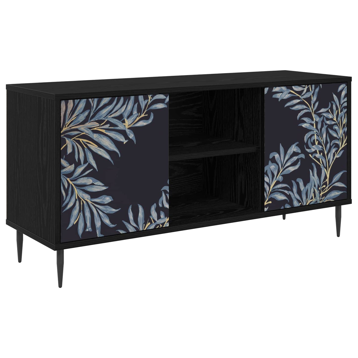 vidaXL TV Cabinet DOKKUM 102 x 33 x 51 cm Black Oak Engineered Wood
