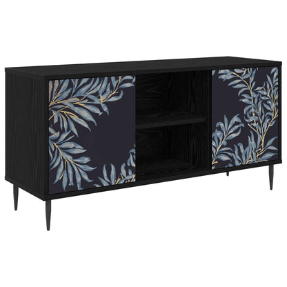 vidaXL TV Cabinet DOKKUM 102 x 33 x 51 cm Black Oak Engineered Wood