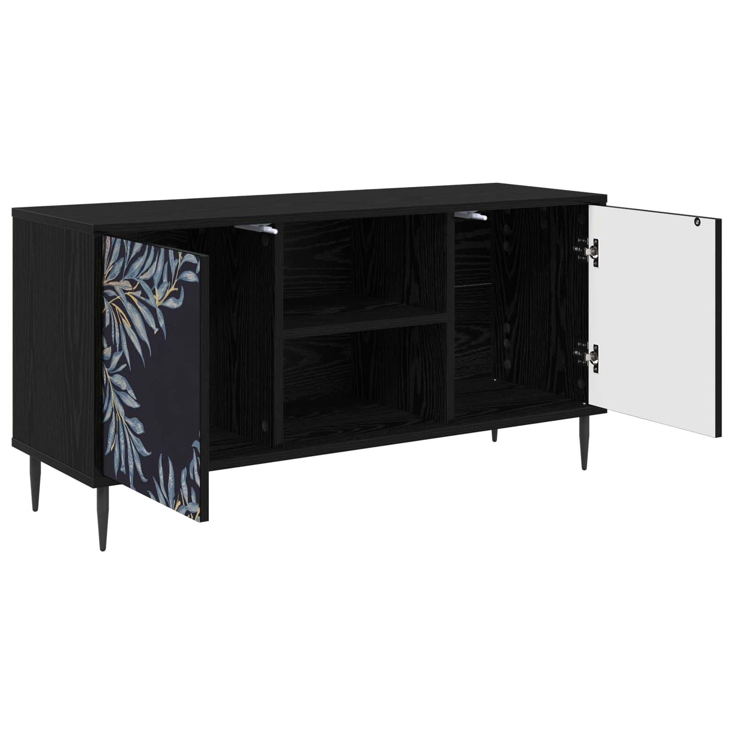 vidaXL TV Cabinet DOKKUM 102 x 33 x 51 cm Black Oak Engineered Wood