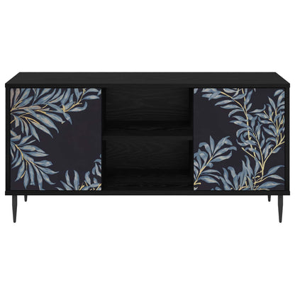 vidaXL TV Cabinet DOKKUM 102 x 33 x 51 cm Black Oak Engineered Wood