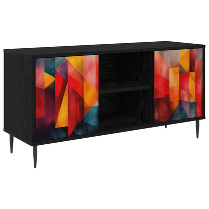 vidaXL TV Cabinet HEESCH 102 x 33 x 51 cm Black Oak Engineered Wood