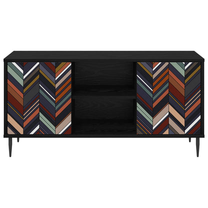 vidaXL TV Cabinet OMMEN 102 x 33 x 51 cm Black Oak Engineered Wood