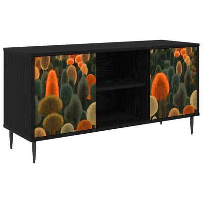 vidaXL TV Cabinet ZAANDAM 102 x 33 x 51 cm Black Oak Engineered Wood