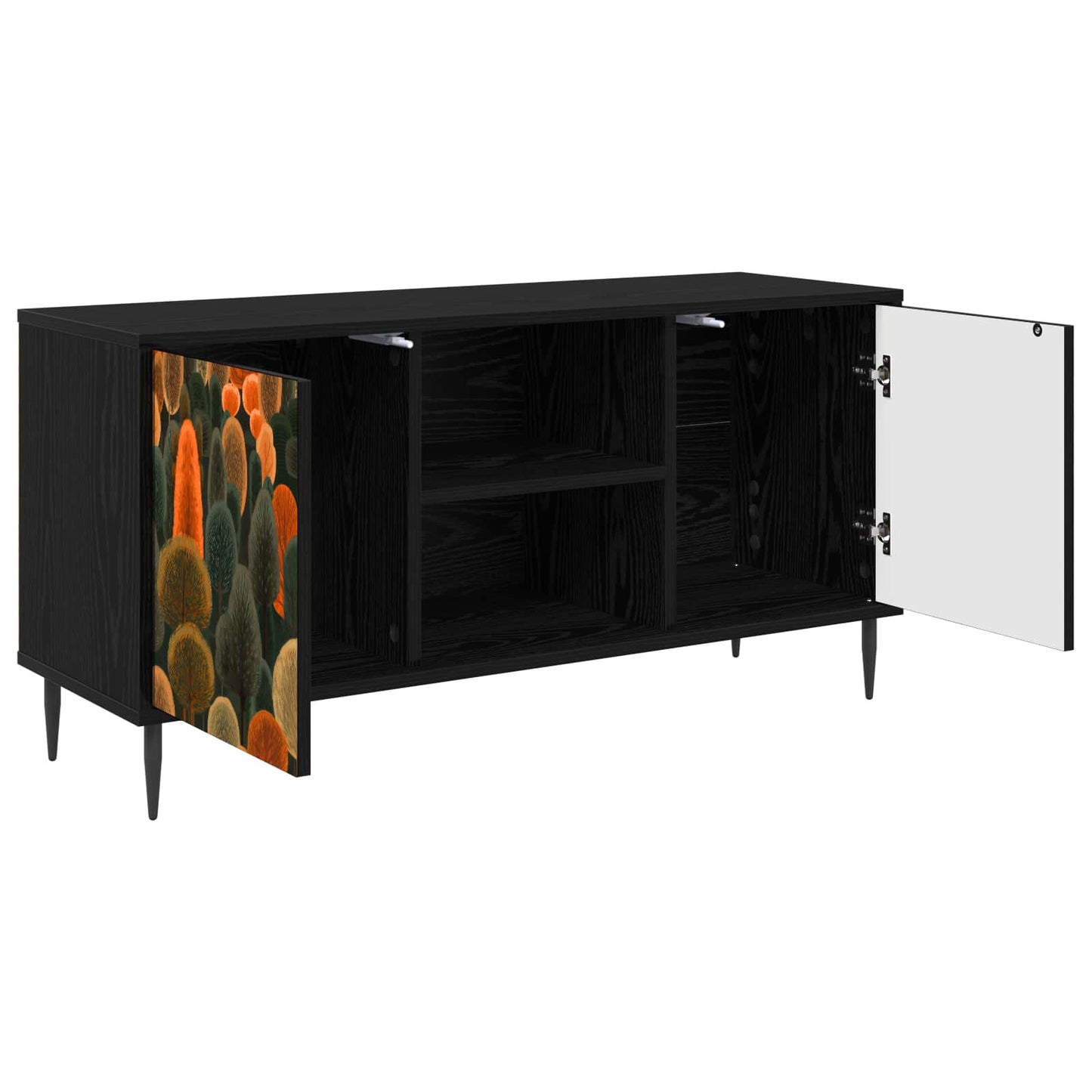 vidaXL TV Cabinet ZAANDAM 102 x 33 x 51 cm Black Oak Engineered Wood