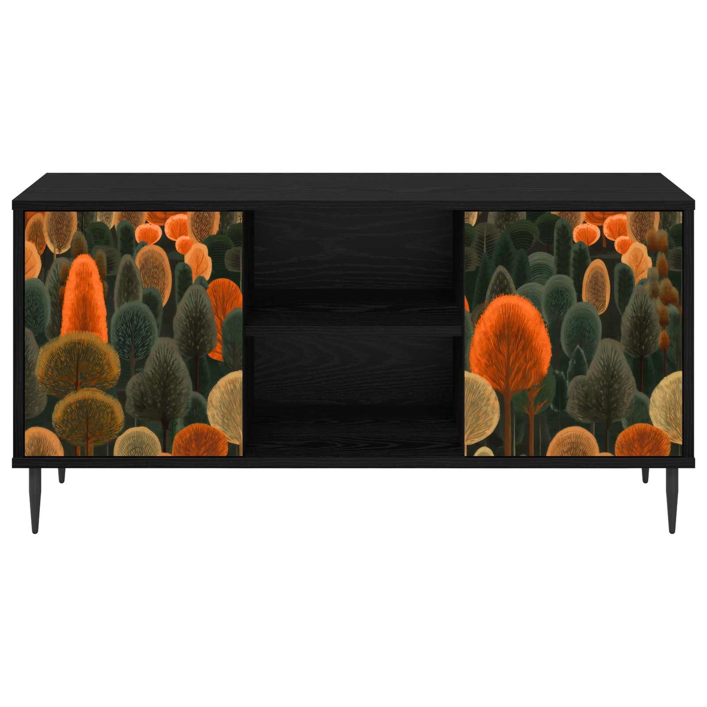 vidaXL TV Cabinet ZAANDAM 102 x 33 x 51 cm Black Oak Engineered Wood