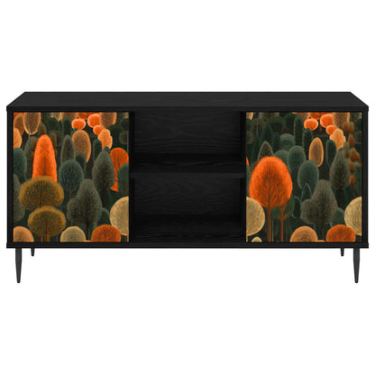 vidaXL TV Cabinet ZAANDAM 102 x 33 x 51 cm Black Oak Engineered Wood