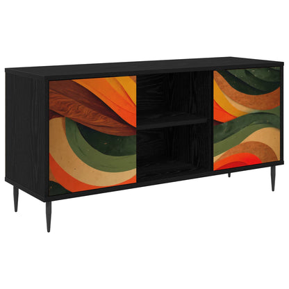 vidaXL TV Cabinet BONN 102 x 33 x 51 cm Black Oak Engineered Wood