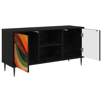 vidaXL TV Cabinet BONN 102 x 33 x 51 cm Black Oak Engineered Wood