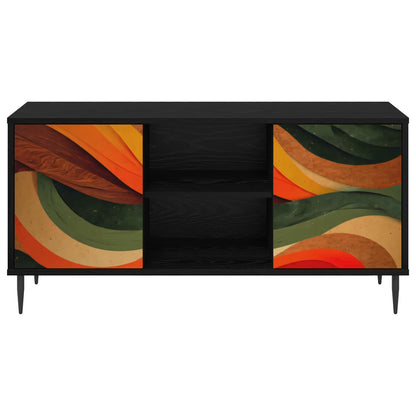 vidaXL TV Cabinet BONN 102 x 33 x 51 cm Black Oak Engineered Wood